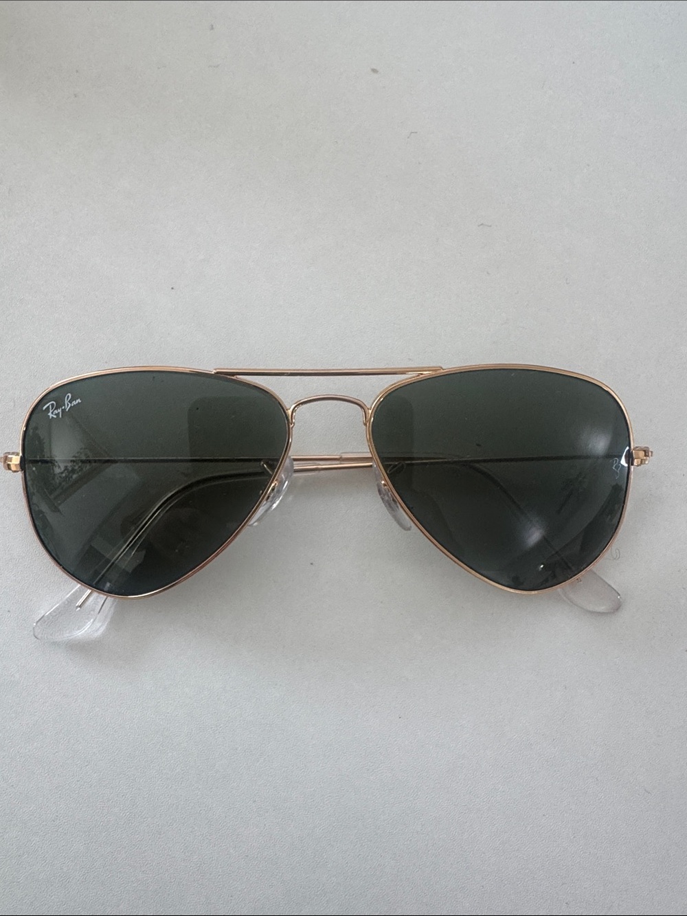 XS Ray-Ban Aviator Sunglasses - Gold Frame with Dark Green Lenses